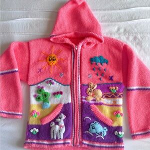 Colorful Kids' Hooded Sweater with Animal Design